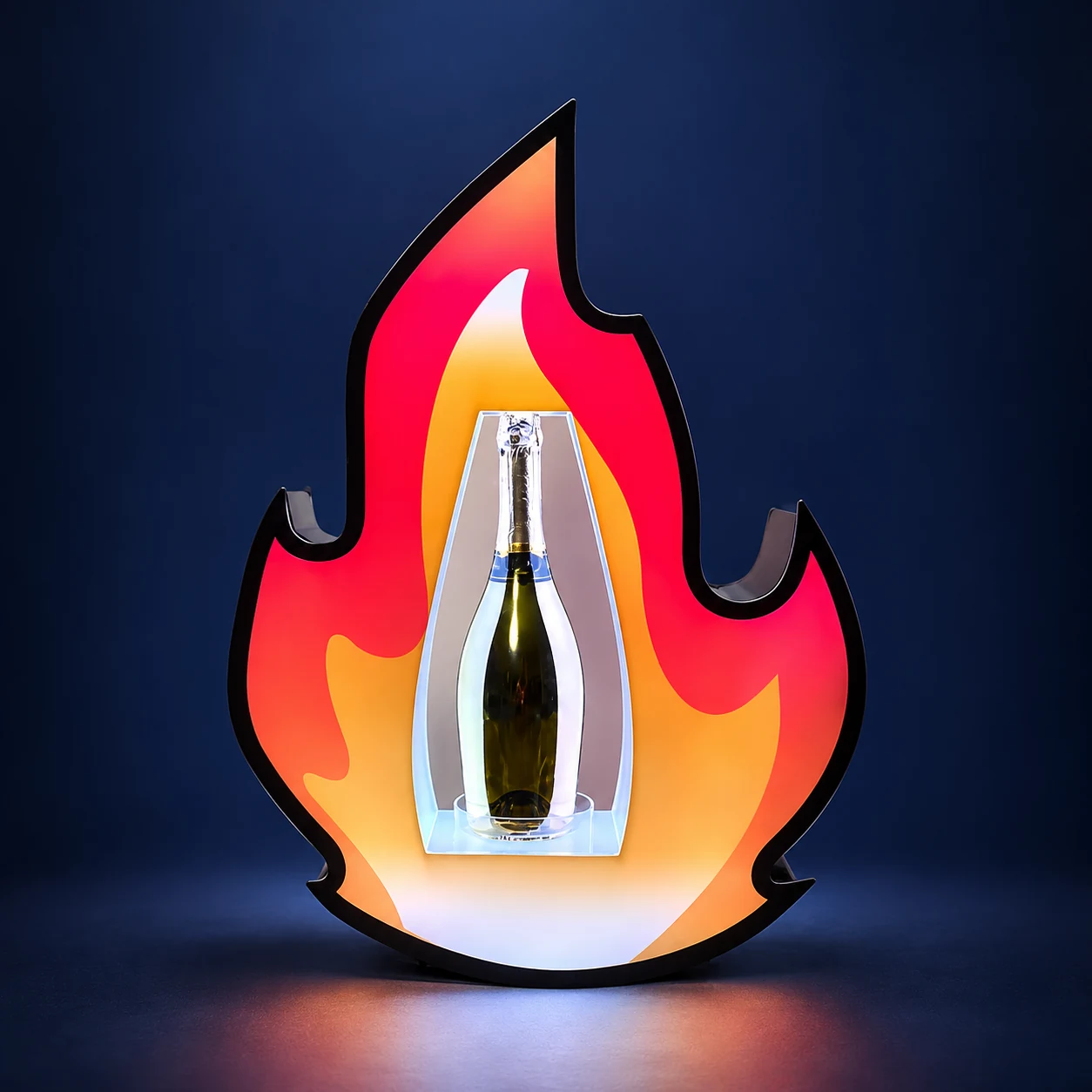 Flame-Shaped LED Bottle Presenter Flame-Shaped LED Bottle Presenter