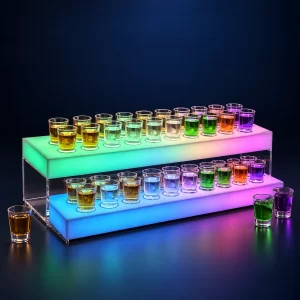 Two-Tier LED Shot Glass Display Rack