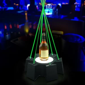 Acrylic Flying Saucer Laser Wine Stand LED Bottle Presenter for Nightclub Parties Novelty Design