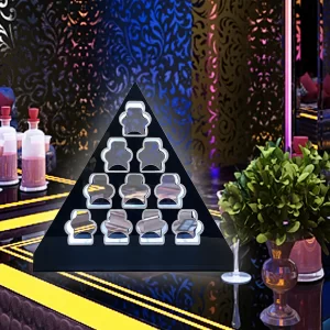 Bar KTV Lighting Triangle Shot Wine Glass Holder Acrylic LED Lights Cooler Sustainable for Parties
