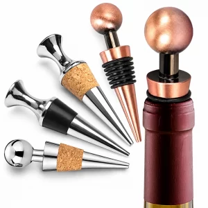 Bronze Stainless Steel Wedding Wine Crisper Family-Friendly for Champagne Bottle Stopper