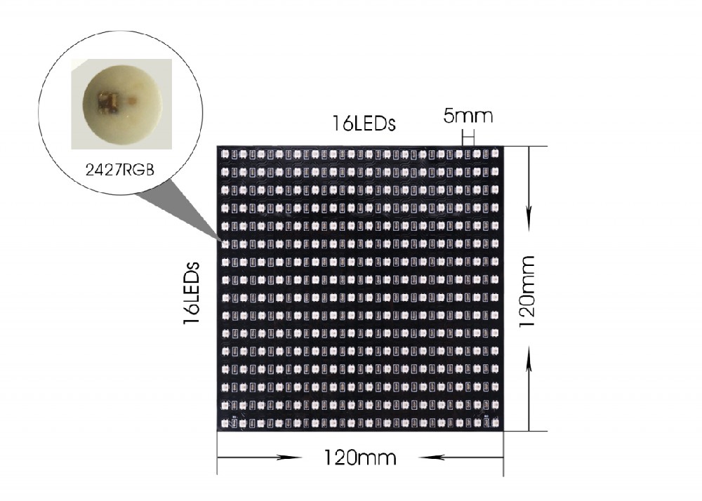 YF1511-2427RGB LED Matrix Panel – product reference YF1511-2427RGB LED Matrix Panel