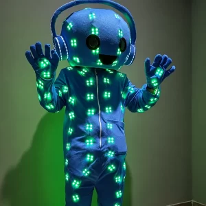 LED Glowing Suit for Adults Nightclub DJ Mascot Robot Costume Party Stage Doll Cosplay Clothing for Women